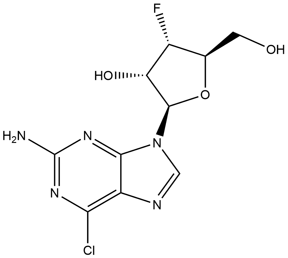2-Amino-6-chloro-9-(3-deoxy-3-fluoro-beta-D-ribofuranosyl)-9H-purine Structure