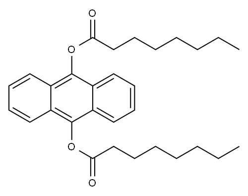 Octanoic acid, 1,1'-(9,10-anthracenediyl) ester,1612244-59-3,结构式