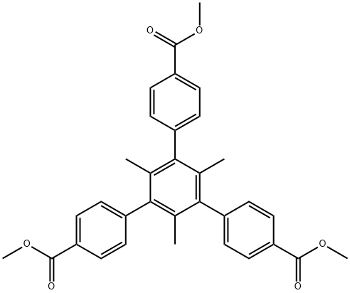[1,1':3',1''-Terphenyl]-4,4''-dicarboxylic acid, 5'-[4-(methoxycarbonyl)phenyl]-2',4',6'-trimethyl-, 4,4''-dimethyl ester,1613286-78-4,结构式