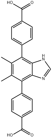 4,4'-(5,6-二甲基-1H-苯并[D]咪唑-4,7-二基)二苯甲酸 结构式