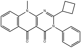 2-环丁基-10-甲基-3-苯基嘧啶并[4,5-B]喹啉-4,5(3H,10H)-二酮, 1613509-49-1, 结构式