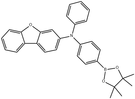 3-Dibenzofuranamine, N-phenyl-N-[4-(4,4,5,5-tetramethyl-1,3,2-dioxaborolan-2-yl)phenyl]- 结构式