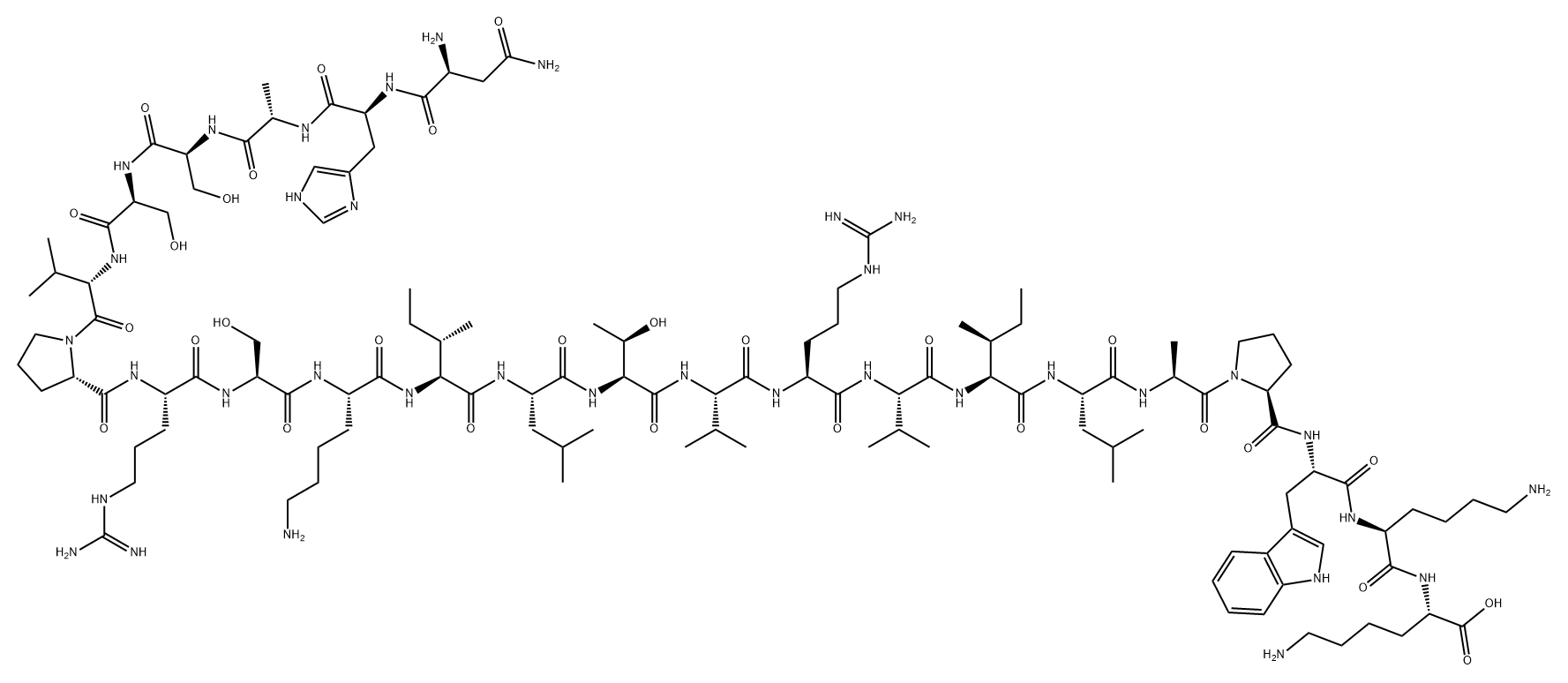 L-Lysine, L-asparaginyl-L-histidyl-L-alanyl-L-seryl-L-seryl-L-valyl-L-prolyl-L-arginyl-L-seryl-L-lysyl-L-isoleucyl-L-leucyl-L-threonyl-L-valyl-L-arginyl-L-valyl-L-isoleucyl-L-leucyl-L-alanyl-L-prolyl-L-tryptophyl-L-lysyl- Struktur