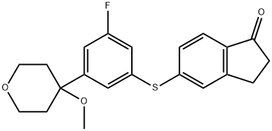 1H-Inden-1-one, 5-[[3-fluoro-5-(tetrahydro-4-methoxy-2H-pyran-4-yl)phenyl]thio]-2,3-dihydro-