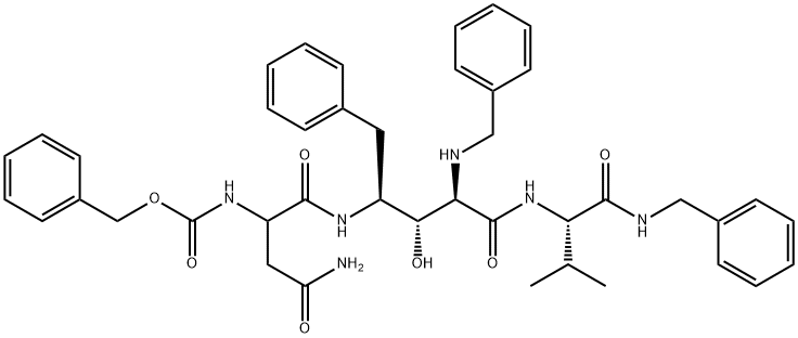 L-Lyxonamide, 4-[[4-amino-1,4-dioxo-2-[[(phenylmethoxy)carbonyl]amino]butyl]amino]-2,4,5-trideoxy-N-[2-methyl-1-[[(phenylmethyl)amino]carbonyl]propyl]-5-phenyl-2-[(phenylmethyl)amino]-, [1(S),4(S)]- (9CI) Structure