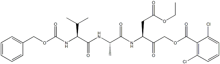 2,6-ジクロロ安息香酸[Z-L-Val-L-Ala-3-(エトキシカルボニル)-D-Ala-]メチル 化学構造式
