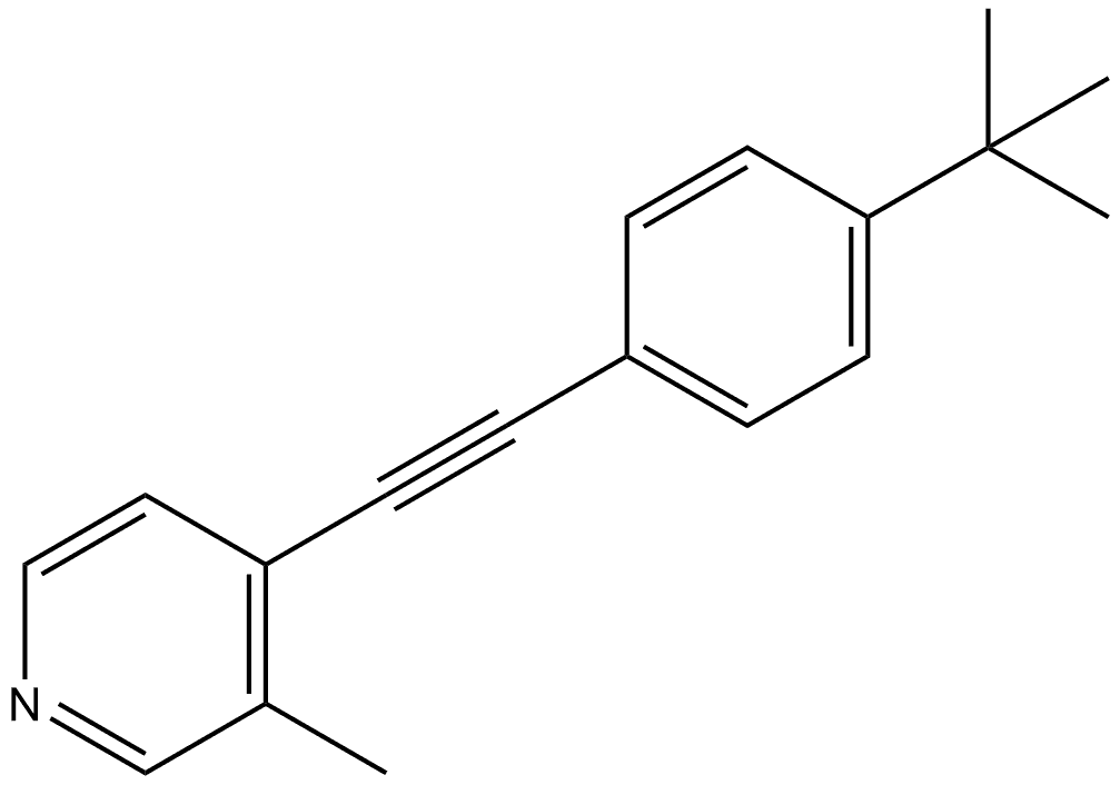 4-[2-[4-(1,1-Dimethylethyl)phenyl]ethynyl]-3-methylpyridine 结构式