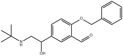 Benzaldehyde, 5-[2-[(1,1-dimethylethyl)amino]-1-hydroxyethyl]-2-(phenylmethoxy)- Struktur