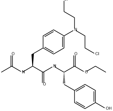 L-Tyrosine, N-acetyl-4-[bis(2-chloroethyl)amino]phenylalanyl-, ethyl ester (9CI) Structure