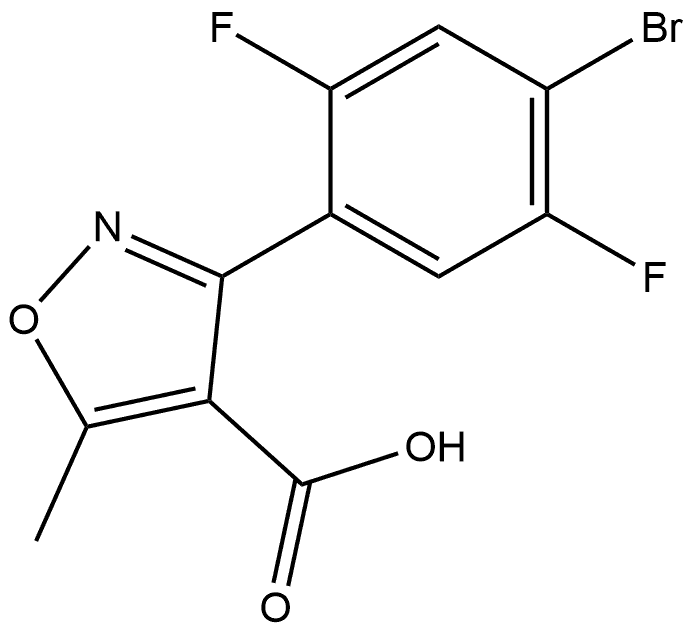 3-(4-溴-2,5-二氟苯基)-5-甲基异噁唑-4-甲酸,1620319-16-5,结构式