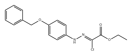 Acetic acid, 2-chloro-2-[2-[4-(phenylmethoxy)phenyl]hydrazinylidene]-, ethyl ester, (2Z)- 化学構造式