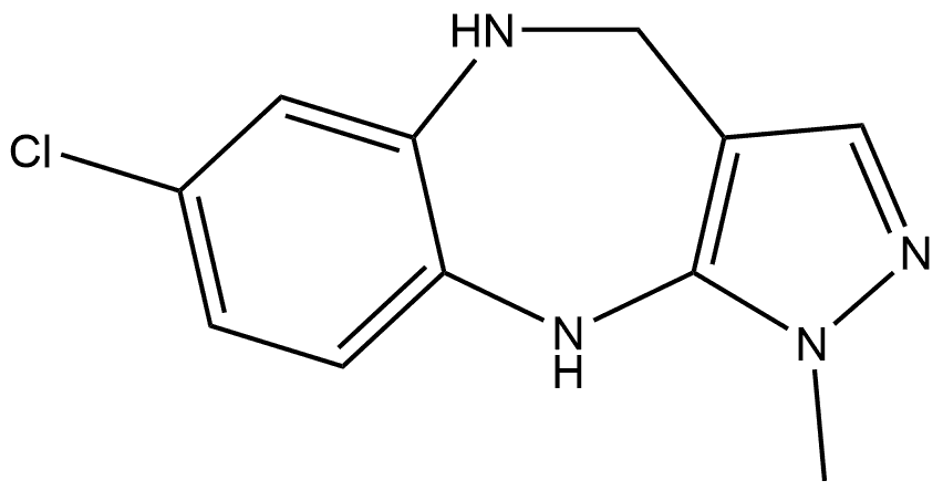 7-chloro-1-methyl-1,4,5,10-tetrahydrobenzo[b]pyrazolo[3,4-e][1,4]diazepine Structure