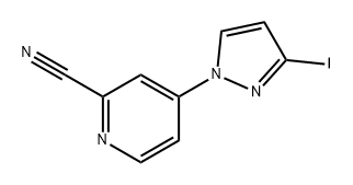 2-Pyridinecarbonitrile, 4-(3-iodo-1H-pyrazol-1-yl)- Structure