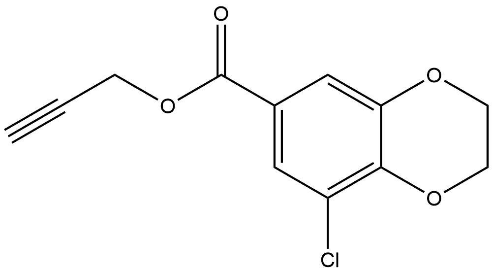 2-Propyn-1-yl 8-chloro-2,3-dihydro-1,4-benzodioxin-6-carboxylate 结构式