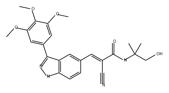 2-Propenamide, 2-cyano-N-(2-hydroxy-1,1-dimethylethyl)-3-[3-(3,4,5-trimethoxyphenyl)-1H-indazol-5-yl]-, (2E)-|化合物 RSK2-IN-3