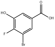 3-溴-4-氟-5-羟基苯甲酸, 1628539-98-9, 结构式