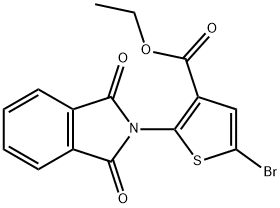 3-Thiophenecarboxylic acid, 5-bromo-2-(1,3-dihydro-1,3-dioxo-2H-isoindol-2-yl)-, ethyl ester Structure