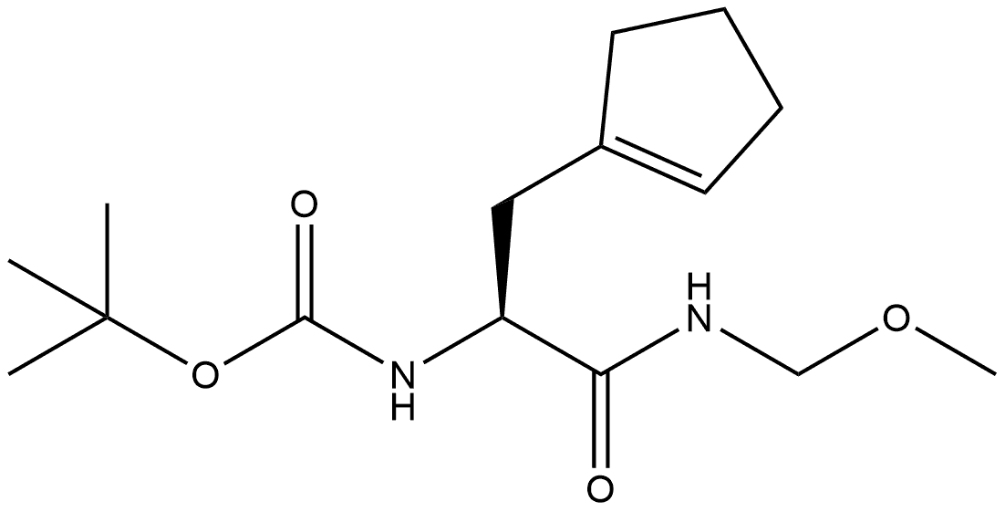 Carbamic acid, N-[(1S)-1-(1-cyclopenten-1-ylmethyl)-2-(methoxymethylamino)-2-oxoethyl]-, 1,1-dimethylethyl ester 结构式