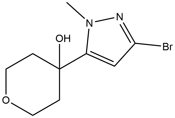 4-(3-bromo-1-methyl-1H-pyrazol-5-yl)tetrahydro-2H-pyran-4-ol Structure