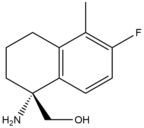 (R)-1-Amino-6-fluoro-1,2,3,4-tetrahydro-5-methyl-1-naphthalenemethanol 结构式