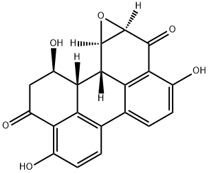 Peryleno[1,2-b]oxirene-7,11-dione, 7a,8a,8b,8c,9,10-hexahydro-1,6,9-trihydroxy-, (7aR,8aR,8bS,8cR,9R)- 结构式