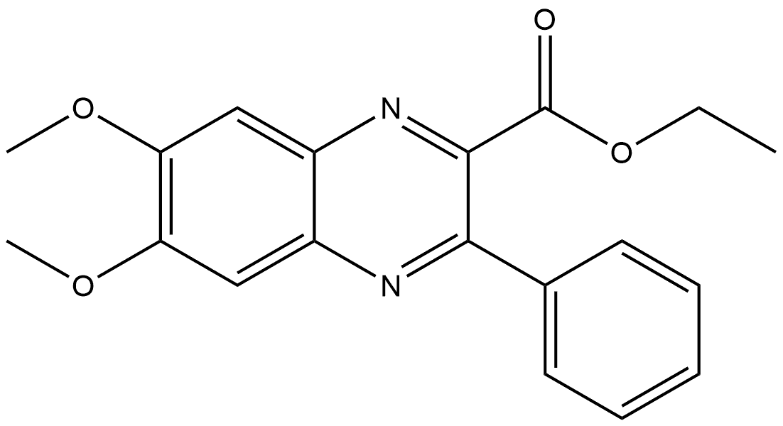 Ethyl 6,7-dimethoxy-3-phenyl-2-quinoxalinecarboxylate Structure
