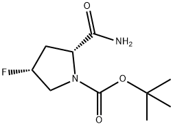 (2R,4R)-N-BOC-顺式-4-氟-L-脯氨酰胺 结构式