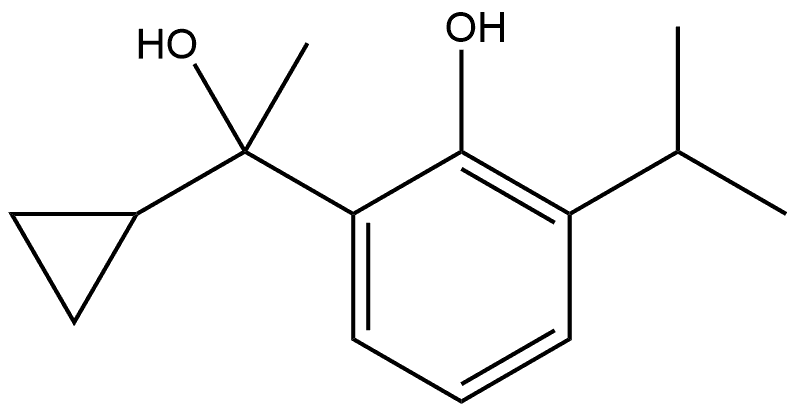 Benzenemethanol, α-cyclopropyl-2-hydroxy-α-methyl-3-(1-methylethyl)- Struktur