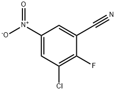 Benzonitrile, 3-chloro-2-fluoro-5-nitro- Structure