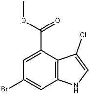 1H-Indole-4-carboxylic acid, 6-bromo-3-chloro-, methyl ester,1638771-42-2,结构式