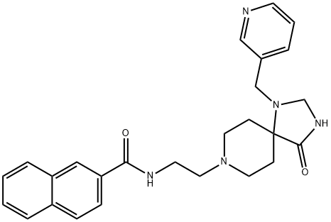 2-Naphthalenecarboxamide, N-[2-[4-oxo-1-(3-pyridinylmethyl)-1,3,8-triazaspiro[4.5]dec-8-yl]ethyl]-|2-Naphthalenecarboxamide, N-[2-[4-oxo-1-(3-pyridinylmethyl)-1,3,8-triazaspiro[4.5]dec-8-yl]ethyl]-