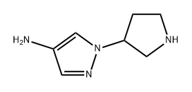 1H-Pyrazol-4-amine, 1-(3-pyrrolidinyl)-,1639044-06-6,结构式