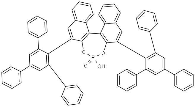 (11bS)-4-Hydroxy-2,6-bis(5'-phenyl[1,1':3',1''-terphenyl]-2'-yl)-4-dinaphtho[2,1-d:1',2'-f][1,3,2]dioxaphosphepinoxide|(S)-3,3'-双(2,4,6-三苯基苯基)-1,1'-联萘酚磷酸酯