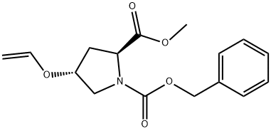 1,2-Pyrrolidinedicarboxylic acid, 4-(ethenyloxy)-, 2-methyl 1-(phenylmethyl) ester, (2S,4R)-,1639480-45-7,结构式