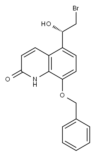 2(1H)-Quinolinone, 5-[(1S)-2-bromo-1-hydroxyethyl]-8-(phenylmethoxy)- 结构式