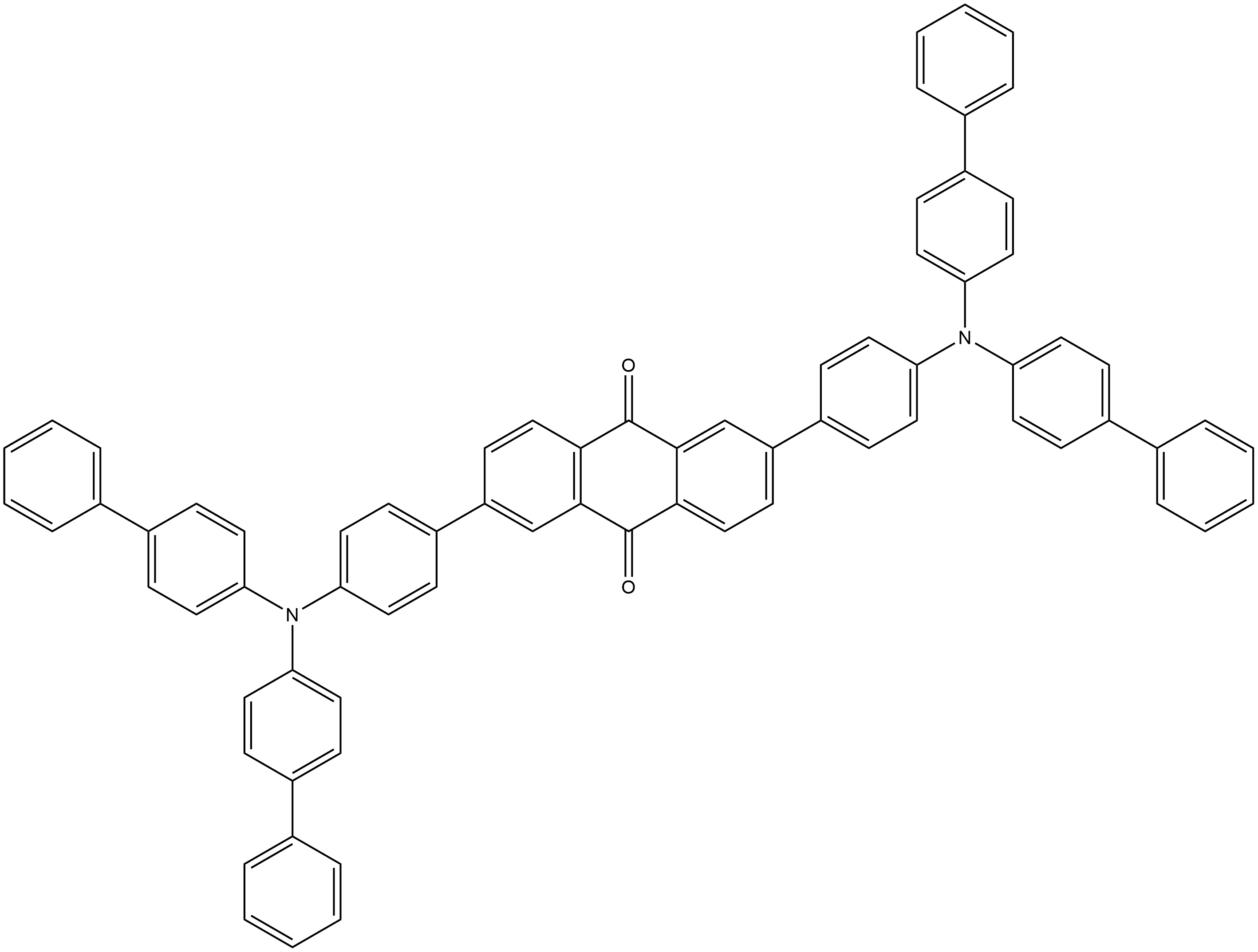 2,6-Bis{4-[bis(biphenyl-4-yl)amino]phenyl}anthraquinone 结构式