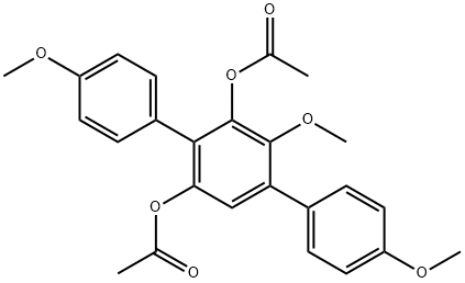 [1,1':4',1''-Terphenyl]-2',6'-diol, 3',4,4''-trimethoxy-, diacetate (9CI) Struktur