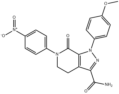 1H-Pyrazolo[3,4-c]pyridine-3-carboxamide, 4,5,6,7-tetrahydro-1-(4-methoxyphenyl)-6-(4-nitrophenyl)-7-oxo- Struktur