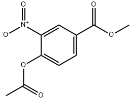 Benzoic acid, 4-(acetyloxy)-3-nitro-, methyl ester Struktur