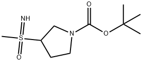 3-(S-甲基磺酰亚胺基)吡咯烷-1-甲酸叔丁酯 结构式