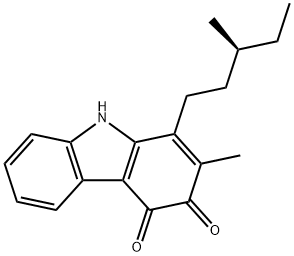3H-Carbazole-3,4(9H)-dione, 2-methyl-1-[(3S)-3-methylpentyl]- 结构式
