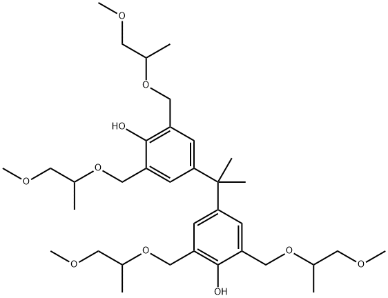 Phenol, 4,4'-(1-methylethylidene)bis[2,6-bis[(2-methoxy-1-methylethoxy)methyl]- 结构式