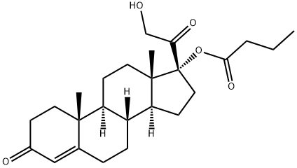 Pregn-4-ene-3,20-dione, 21-hydroxy-17-(1-oxobutoxy)- Struktur