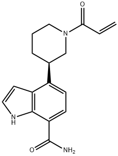 1H-Indole-7-carboxamide, 4-[(3R)-1-(1-oxo-2-propen-1-yl)-3-piperidinyl]- Structure
