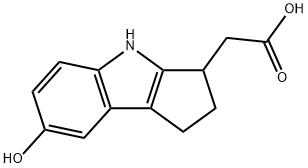 Cyclopent[b]indole-3-acetic acid, 1,2,3,4-tetrahydro-7-hydroxy- Struktur