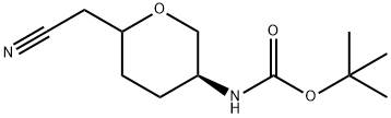 Carbamic acid, N-[(3S)-6-(cyanomethyl)tetrahydro-2H-pyran-3-yl]-, 1,1-dimethylethyl ester,1643951-95-4,结构式