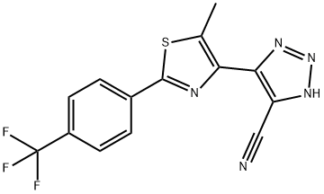 1H-1,2,3-Triazole-5-carbonitrile, 4-[5-methyl-2-[4-(trifluoromethyl)phenyl]-4-thiazolyl]-,1644467-84-4,结构式