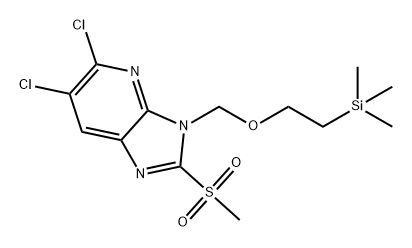 3H-Imidazo[4,5-b]pyridine, 5,6-dichloro-2-(methylsulfonyl)-3-[[2-(trimethylsilyl)ethoxy]methyl]-|5,6-二氯-2-(甲基磺酰基)-3-((2-(三甲基甲硅烷基)乙氧基)甲基)-3H-咪唑并[4,5-B]吡啶