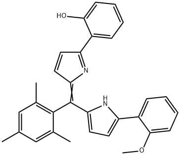 Phenol, 2-[2-[[5-(2-methoxyphenyl)-1H-pyrrol-2-yl](2,4,6-trimethylphenyl)methylene]-2H-pyrrol-5-yl]- Structure