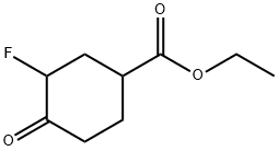 Cyclohexanecarboxylic acid, 3-fluoro-4-oxo-, ethyl ester Structure